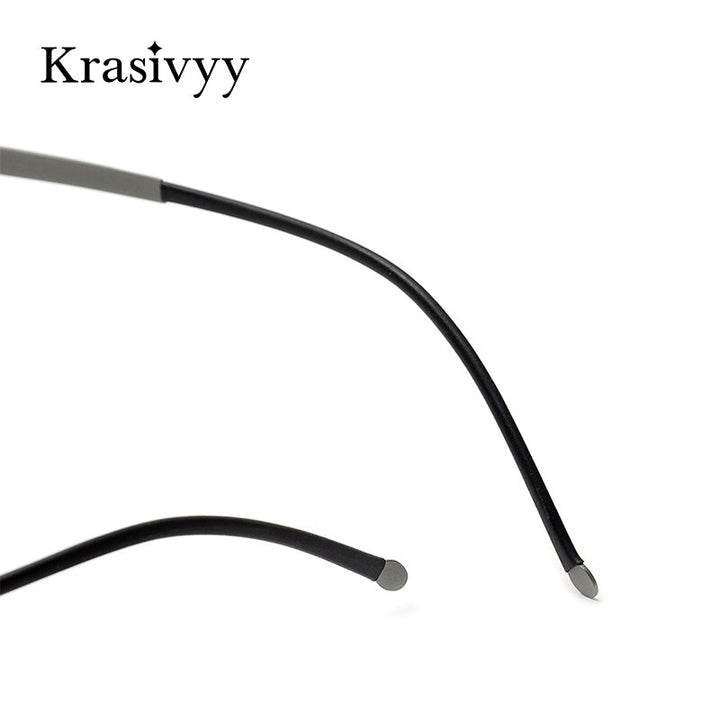 Krasivyy Unisex Rimless Square Titanium Screwless Eyeglasses Kr16028 Rimless Krasivyy