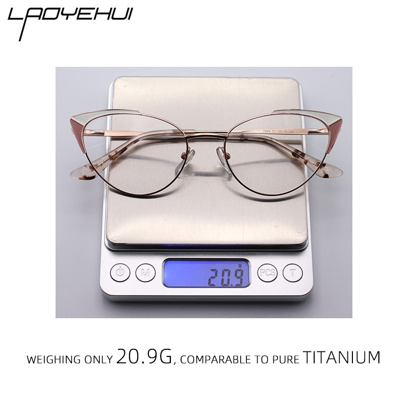 Laoyehui Women's Eyeglasses Cat Eye Alloy Reading Glasses 1994 Reading Glasses Laoyehui