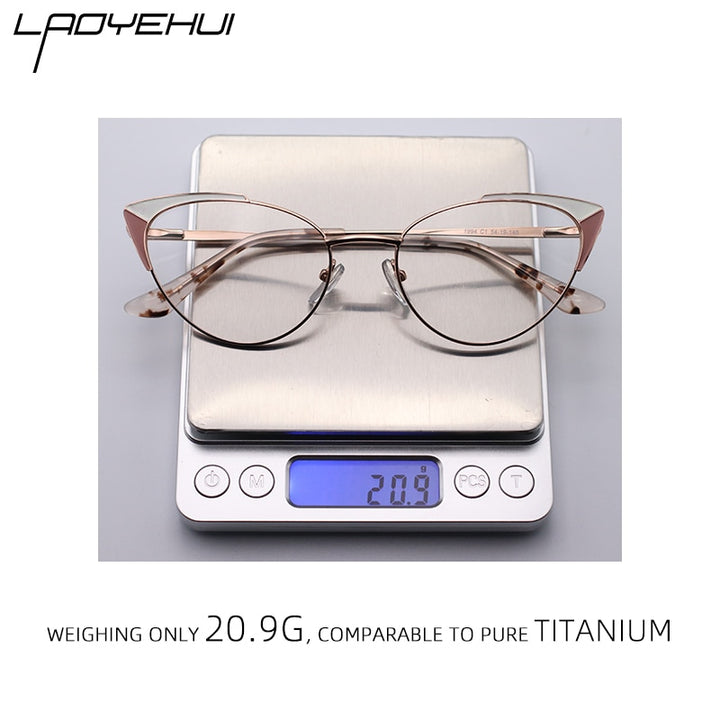 Laoyehui Women's Eyeglasses Cat Eye Alloy Reading Glasses 1994 Reading Glasses Laoyehui