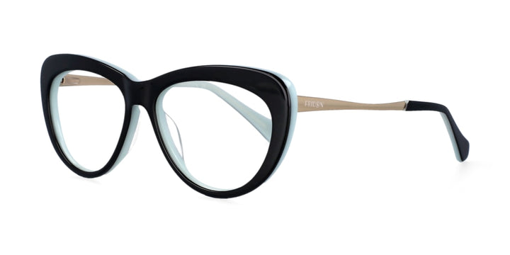 CCspace Unisex Full Rim Cat Eye Acetate Frame Eyeglasses 51070 Full Rim CCspace C4Blue
