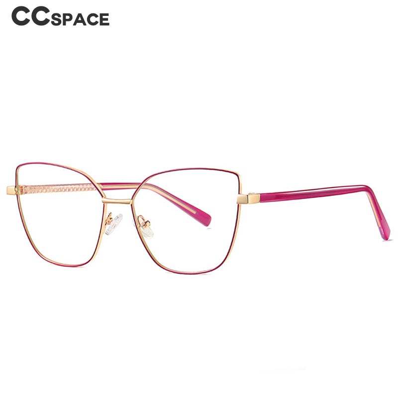CCspace Unisex Full Rim Square Cat Eye Alloy Frame Eyeglasses 49081 Full Rim CCspace