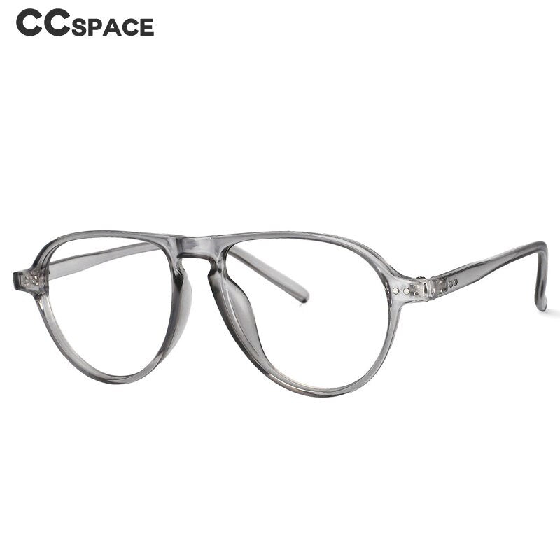 CCspace Unisex Full Rim Oversized Round Resin Frame Eyeglasses 53748 Full Rim CCspace