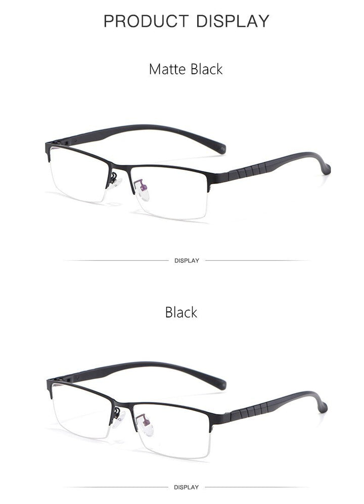 Yimaruili Men's Semi Rim Alloy Frame Eyeglasses 89033 Semi Rim Yimaruili Eyeglasses
