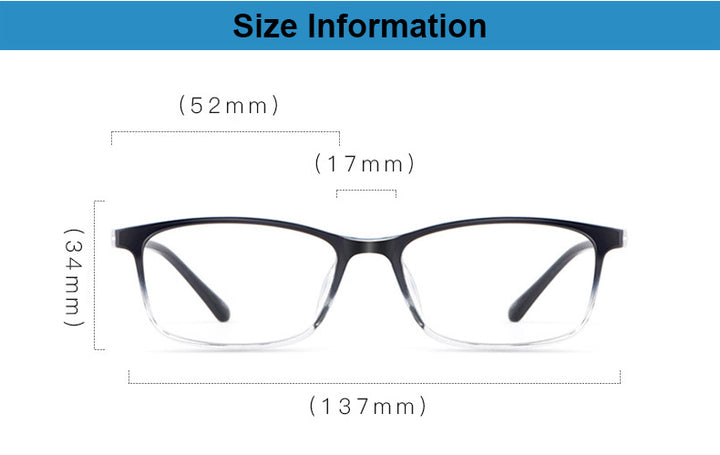 Hotony Women's Full Rim Square Acetate Frame Eyeglasses 6631 Full Rim Hotony