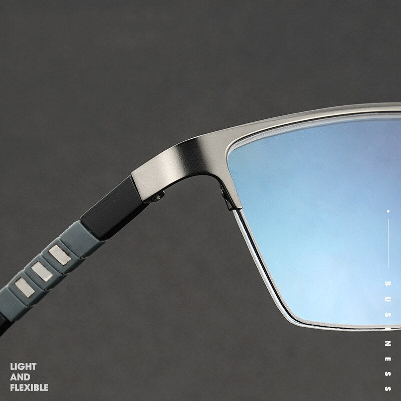 Yimaruili Men's Semi Rim Titanium Alloy Frame Eyeglasses P9806 Semi Rim Yimaruili Eyeglasses