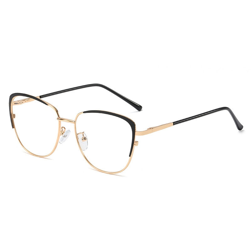 CCspace Unisex Full Rim Cat Eye Alloy Frame Eyeglasses 48183 Full Rim CCspace C5black