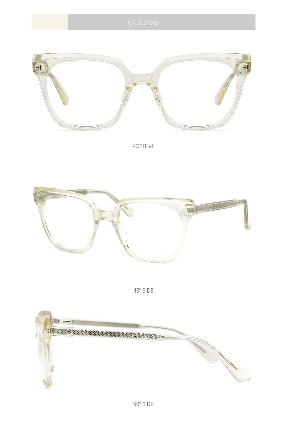 Kansept Women's Full Rim Cat Eye Acetate Alloy Frame Eyeglasses Me1202 Full Rim Kansept