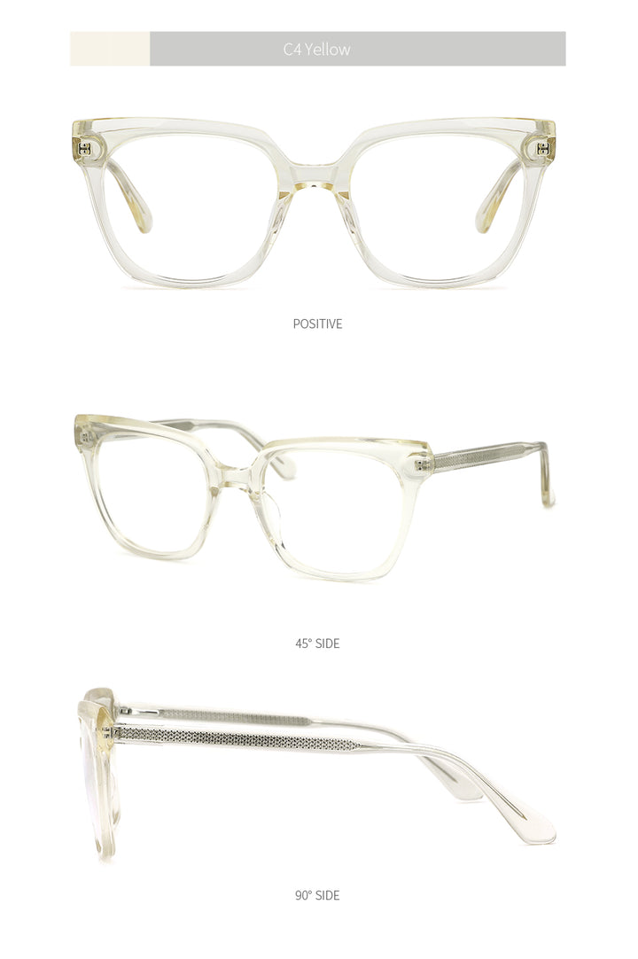 Kansept Women's Full Rim Cat Eye Acetate Alloy Frame Eyeglasses Me1202 Full Rim Kansept