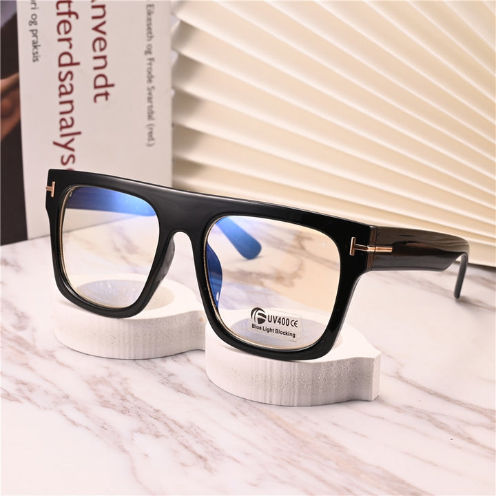 Cubojue Unisex Full Rim Square Tr 90 Titanium Brow Line Reading Glasses Reading Glasses Cubojue
