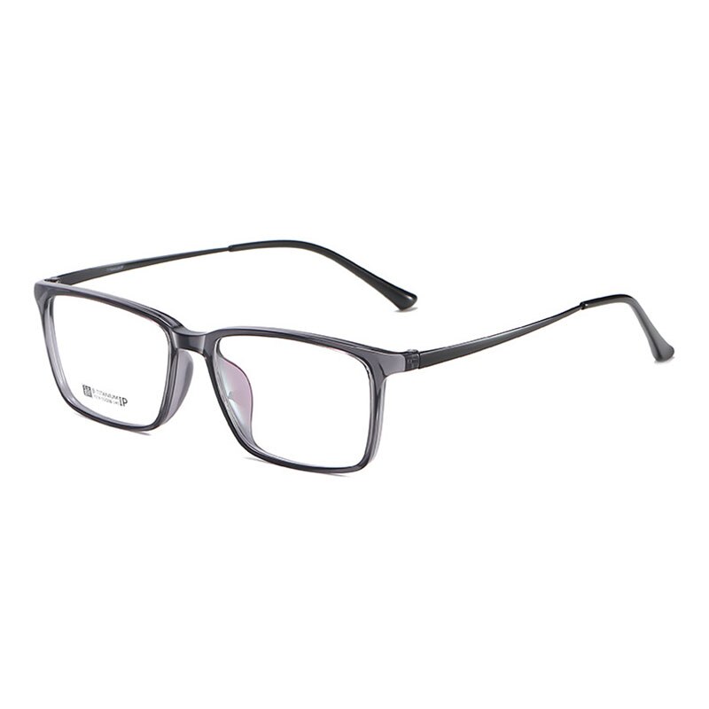Hotochki Men's Full Rim Beta Titanium Frame Rectangular Eyeglasses 7036 Full Rim Hotochki Black Gray