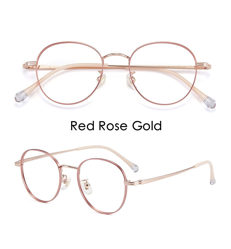 Yimaruili Unisex Full Rim Round Titanium Frame Eyeglasses T8805 Full Rim Yimaruili Eyeglasses