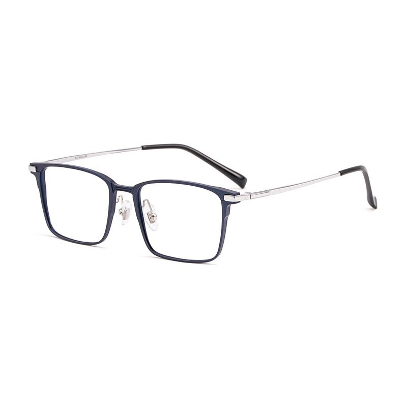 Handoer Unisex Full Rim Square Aluminum Magnesium Alloy Eyeglasses 5051 Full Rim Handoer Dark Blue