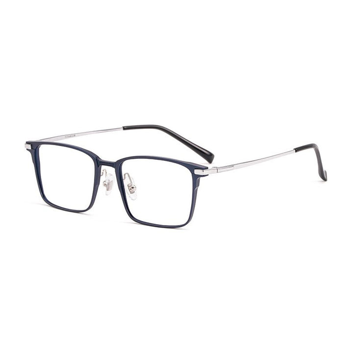 Handoer Unisex Full Rim Square Aluminum Magnesium Alloy Eyeglasses 5051 Full Rim Handoer Dark Blue