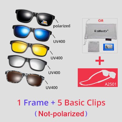 Ralferty Men's Full Rim Square Tr 90 Eyeglasses Clip On Sunglasses With Clip Ons Ralferty