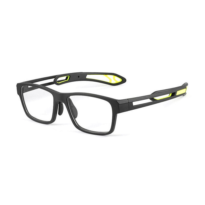 Yimaruili Unisex Full Rim TR 90 Resin Sport Frame Eyeglasses YD1927 Sport Eyewear Yimaruili Eyeglasses Black Yellow  