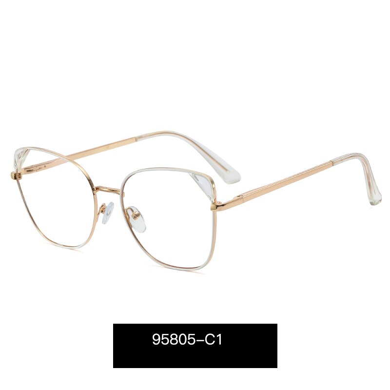 Hotony Women's Full Rim Cat Eye TR 90 Resin Alloy Frame Eyeglasses 95805 Full Rim Hotony C1