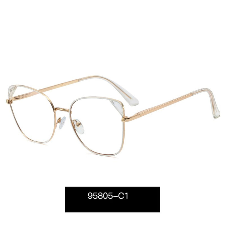 Hotony Women's Full Rim Cat Eye TR 90 Resin Alloy Frame Eyeglasses 95805 Full Rim Hotony C1