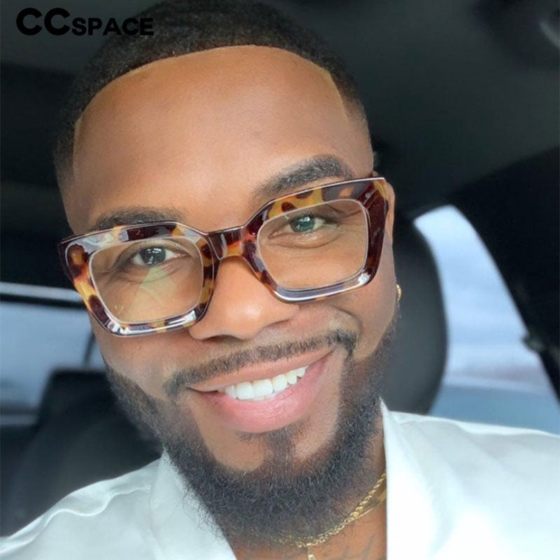 CCspace Unisex Full Rim Square Resin Rivet Frame Eyeglasses 45440 Full Rim CCspace