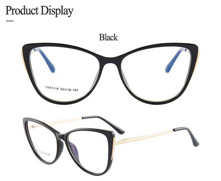 Hotony Women's Full Rim TR 90 Resin Cat Eye Frame Eyeglasses 7016 Full Rim Hotony