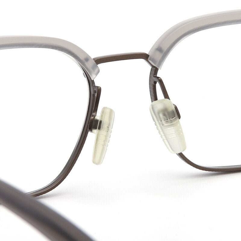 Muzz Men's Full Rim Square Titanium Acetate Frame Eyeglasses 107 Full Rim Muzz