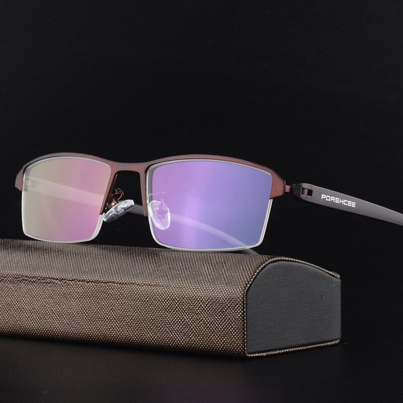 Hotochki Men's Semi Rim Square Alloy Eyeglasses P9031 Semi Rim Hotochki