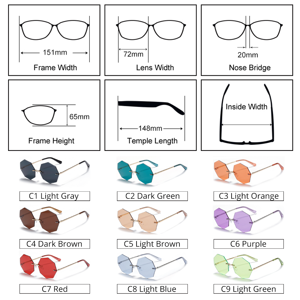 Ralferty Women's Steampunk Polygon Sunglasses WK005 Sunglasses Ralferty