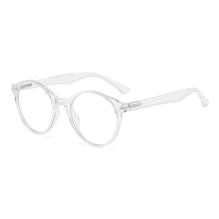 Hotony Unisex Full Rim Round Acetate Alloy Eyeglasses 8823 Full Rim Hotony Transparent