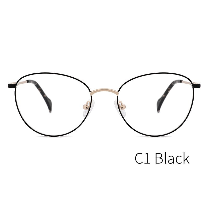 Kansept Women's Full Rim Round Stainless Steel Frame Eyeglasses 2329 Full Rim Kansept ME2329C1