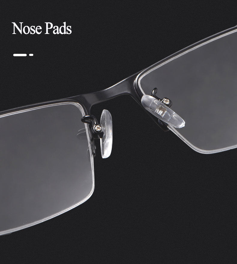 Hotochki Men's Semi Rim Rectangular Alloy Frame Eyeglasses 9102 Semi Rim Hotochki