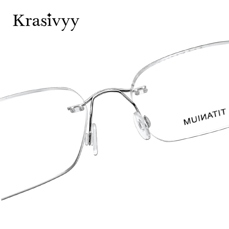 Krasivyy Unisex Rimless Round Titanium Eyeglasses Kr16017 Rimless Krasivyy