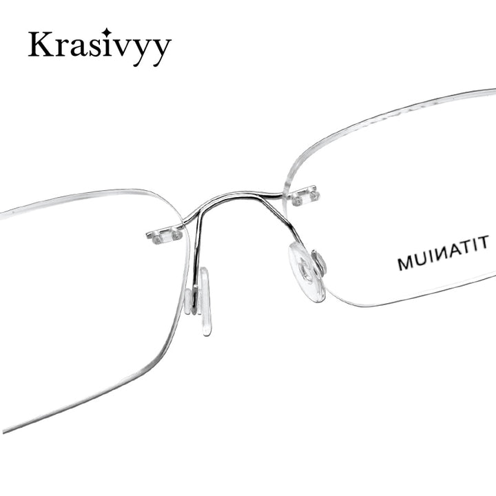 Krasivyy Unisex Rimless Round Titanium Eyeglasses Kr16017 Rimless Krasivyy
