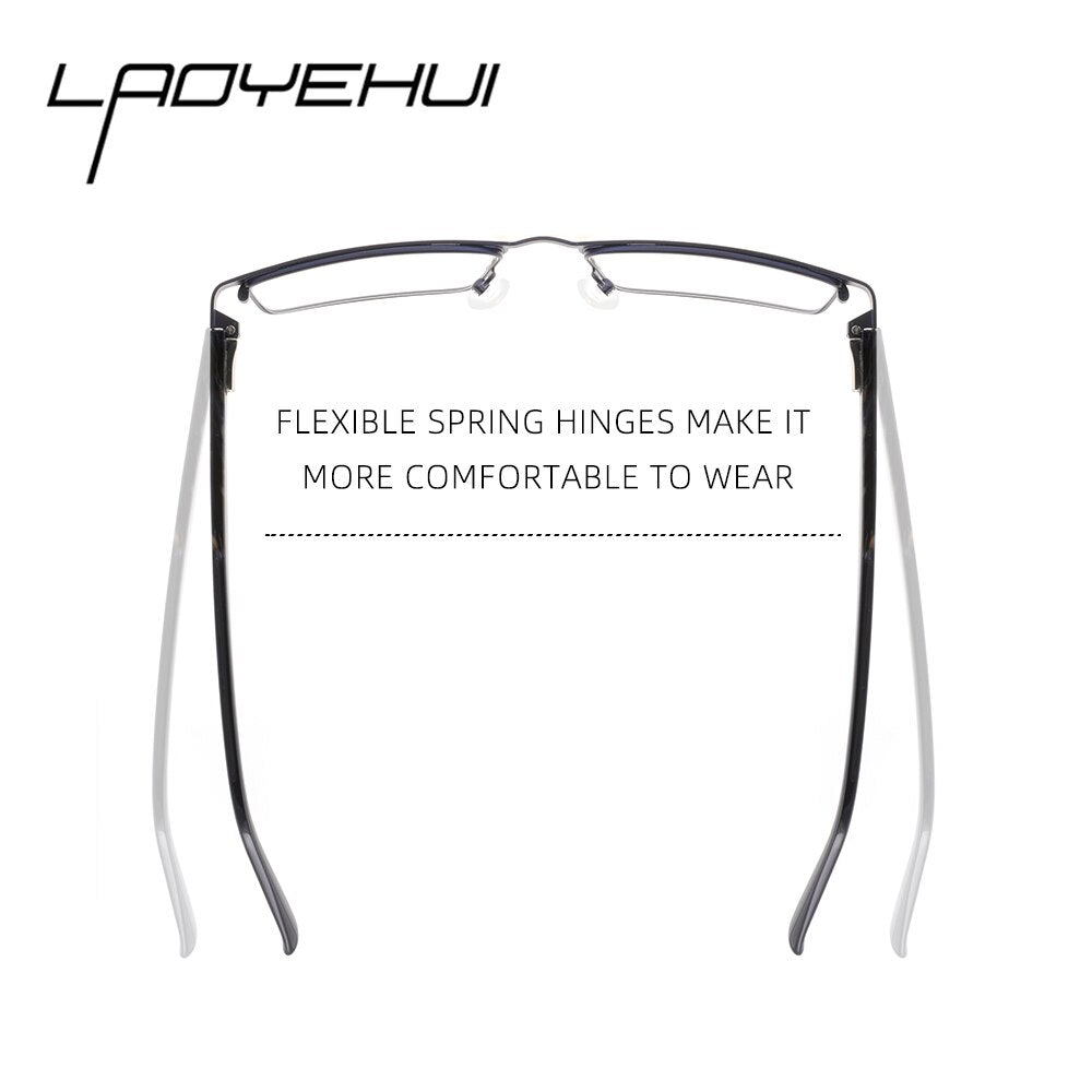 Laoyehui Men's Eyeglasses Square Alloy Reading Glasses 18407 Reading Glasses Laoyehui