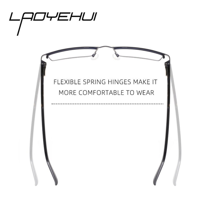 Laoyehui Men's Eyeglasses Square Alloy Reading Glasses 18407 Reading Glasses Laoyehui