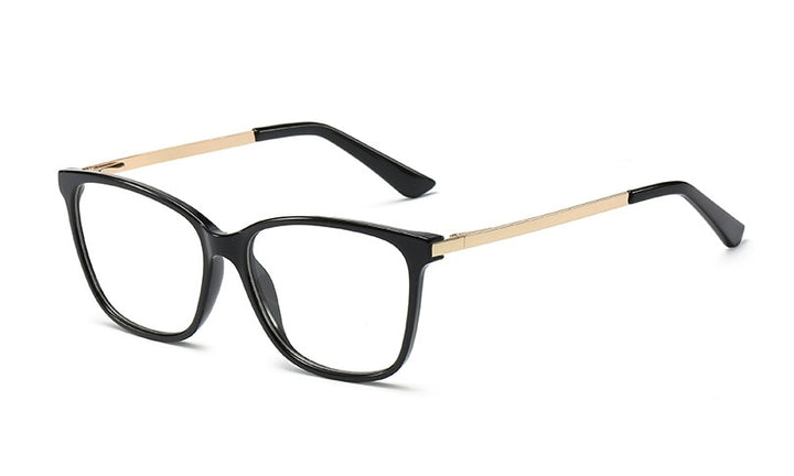 CCspace Unisex Full Rim Square Cat Eye Tr 90 Titanium Frame Eyeglasses 48152 Full Rim CCspace C1black