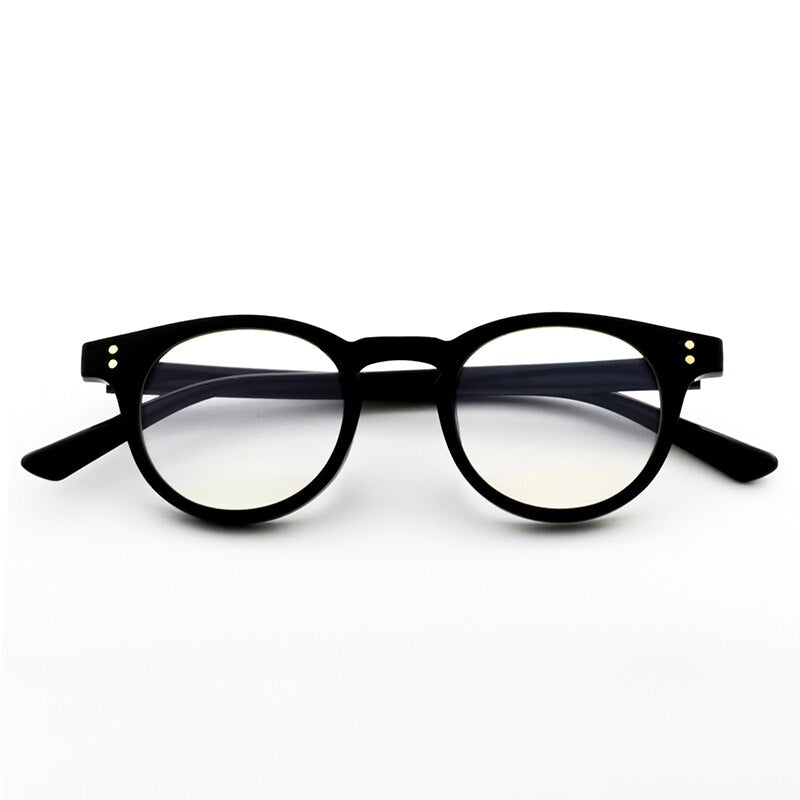Unisex Eyeglasses Anti Blue Light Full Rim Round Acetate Frame Full Rim Bolluzzy black  