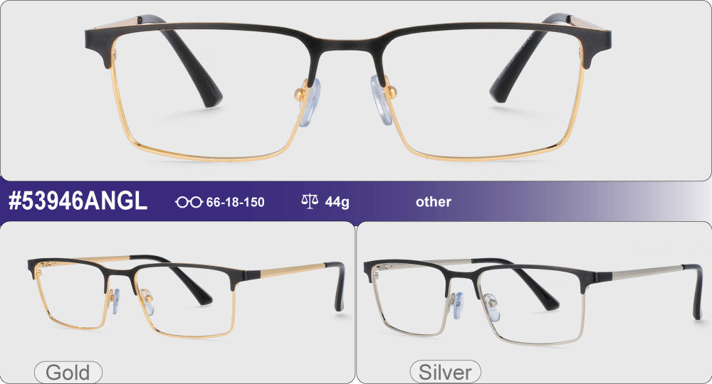 CCspace Men's Full Rim Square Alloy Frame Eyeglasses 53946 Full Rim CCspace