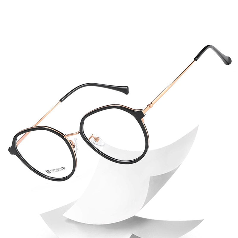 Hotochski Unisex Full Rim Round Beta Titanium Frame Eyeglasses 7012 Full Rim Hotochki