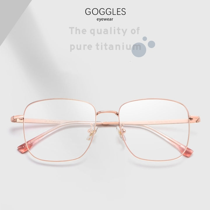 Yimaruili Unisex Full Rim Titanium Round Frame Eyeglasses T3501 Full Rim Yimaruili Eyeglasses