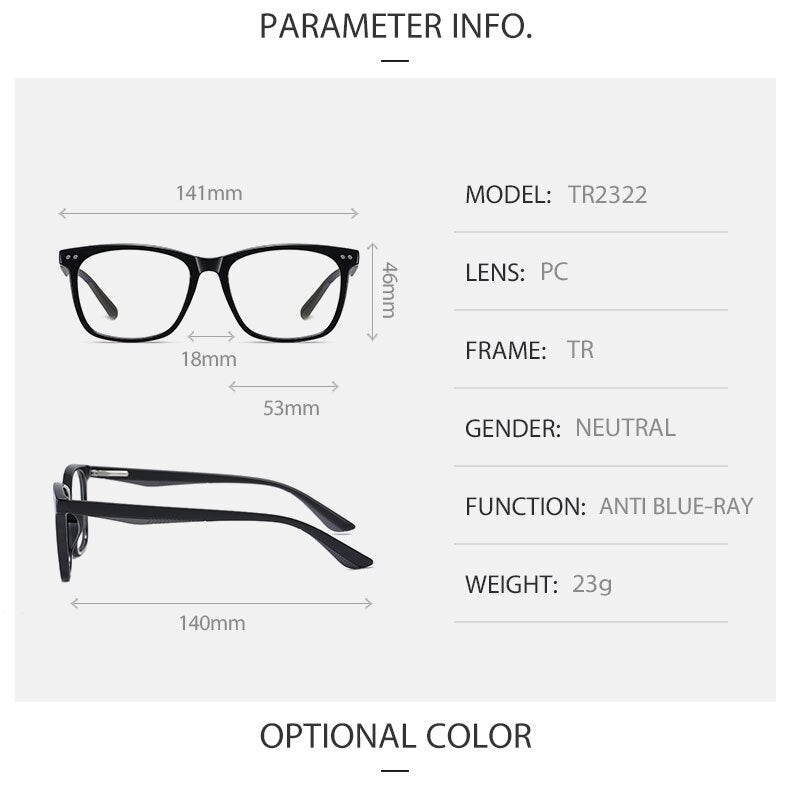 Hotochki Men's Full Rim Acetate Frame Anti Blue Light Lens Eyeglasses 2322 Full Rim Hotochki