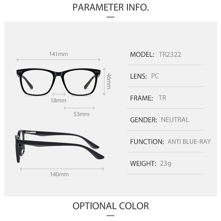 Hotochki Men's Full Rim Acetate Frame Anti Blue Light Lens Eyeglasses 2322 Full Rim Hotochki