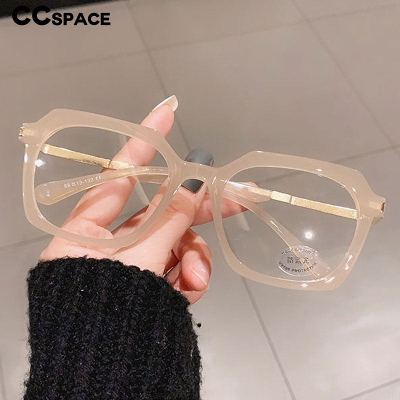 CCspace Unisex Full Rim Square Round Tr 90 Titanium Frame Eyeglasses 46870 Full Rim CCspace
