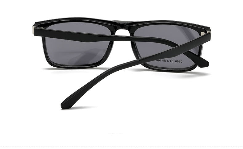Yimaruili Unisex Full Rim Resin Frame Eyeglasses With Polarized Lens Magnetic Clip On Sunglasses 2146 With Clip Ons Yimaruili Eyeglasses