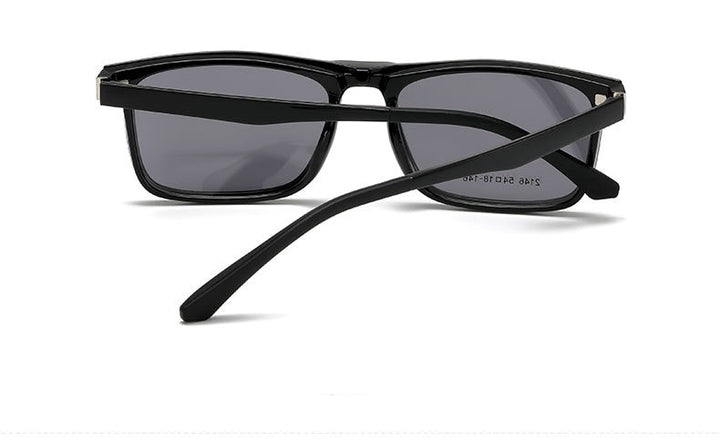 Yimaruili Unisex Full Rim Resin Frame Eyeglasses With Polarized Lens Magnetic Clip On Sunglasses 2146 With Clip Ons Yimaruili Eyeglasses