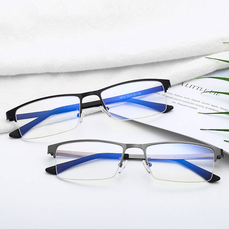 Handoer Unisex Semi Rim Square Alloy Eyeglasses 88121 Semi Rim Handoer