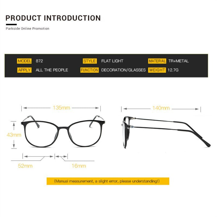 Kottdo Unissex Full Rim Square Polycarbonate Eyeglasses K872 Full Rim Kottdo