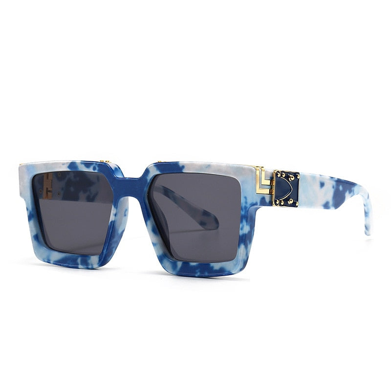 CCspace Unisex Full Rim Square Resin Frame Sunglasses 46167 Sunglasses CCspace Sunglasses E1BlueGray LargeFrame