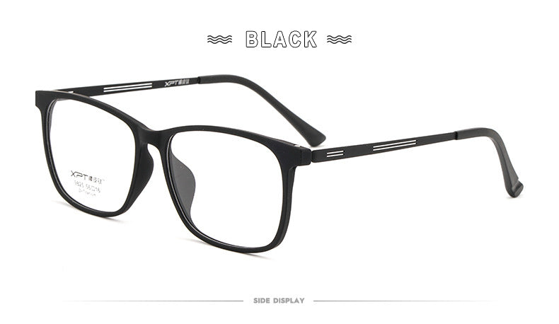 Hotony Unisex Full Rim Square TR 90 Resin B Titanium Frame Eyeglasses 9825 Full Rim Hotony