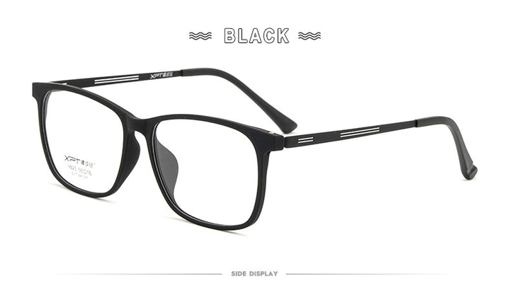 Hotony Unisex Full Rim Square TR 90 Resin B Titanium Frame Eyeglasses 9825 Full Rim Hotony