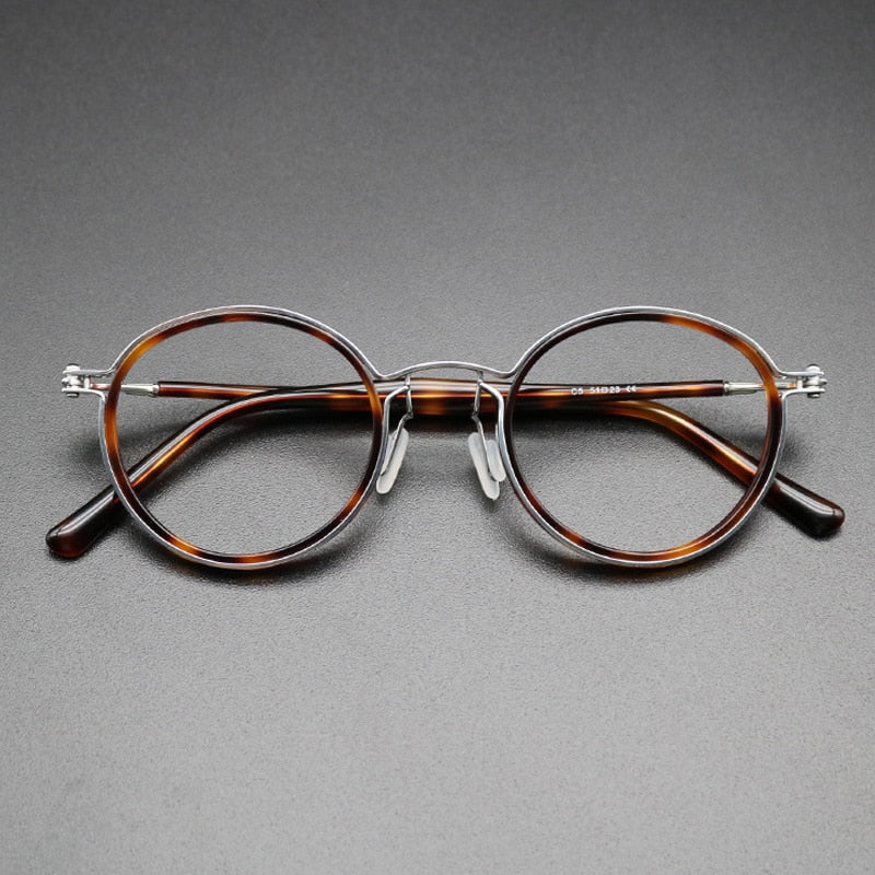 Gatenac Unisex Full Rim Round Titanium Frame Eyeglasses Gxyj639 Full Rim Gatenac Style2 T1