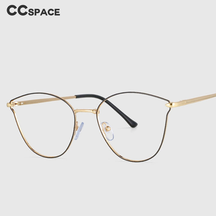 CCspace Unisex Full Rim Square Cat Eye Alloy Frame Eyeglasses 53945 Full Rim CCspace